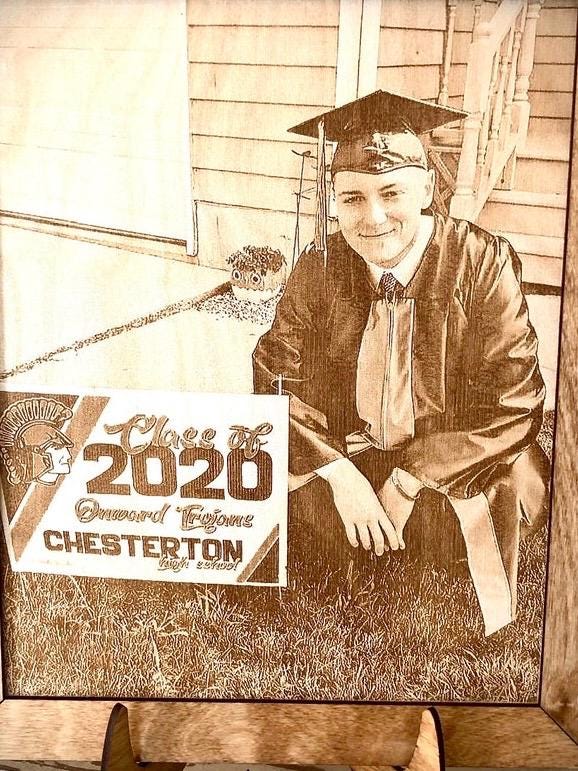 Custom Graduation Photo Engraved on Wood | 8x10 Framed with Easel | Graduation Gift