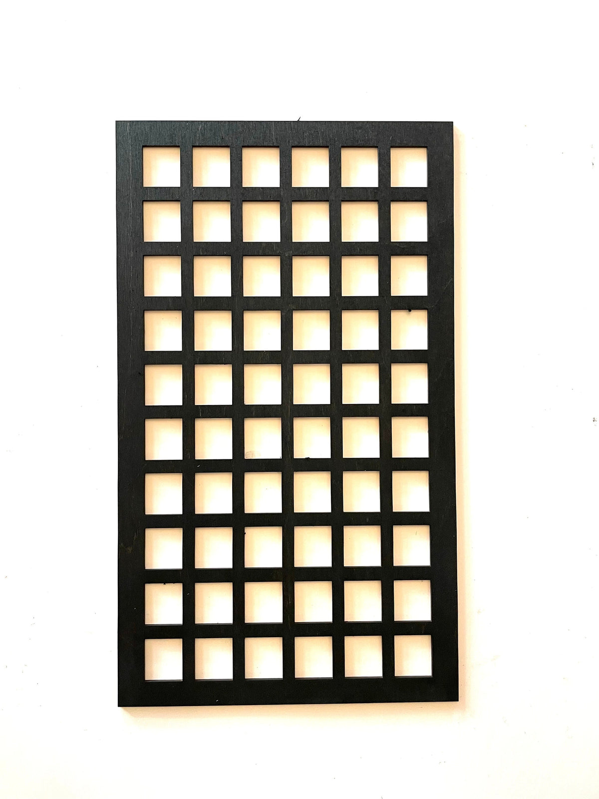 Modern Geometry Wood Wall Art 3-panel set - grid pattern panel view
