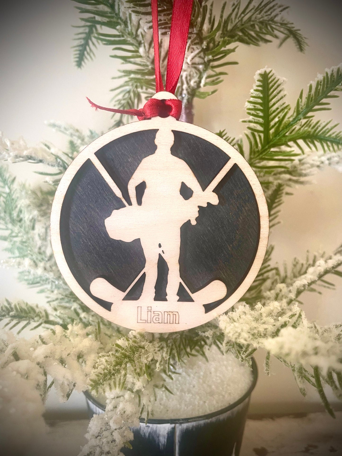 Golfer Personalized 2-Layer Wood Christmas Ornament & Gift Tag | Multiple Finishes | Golf Gift (#2)