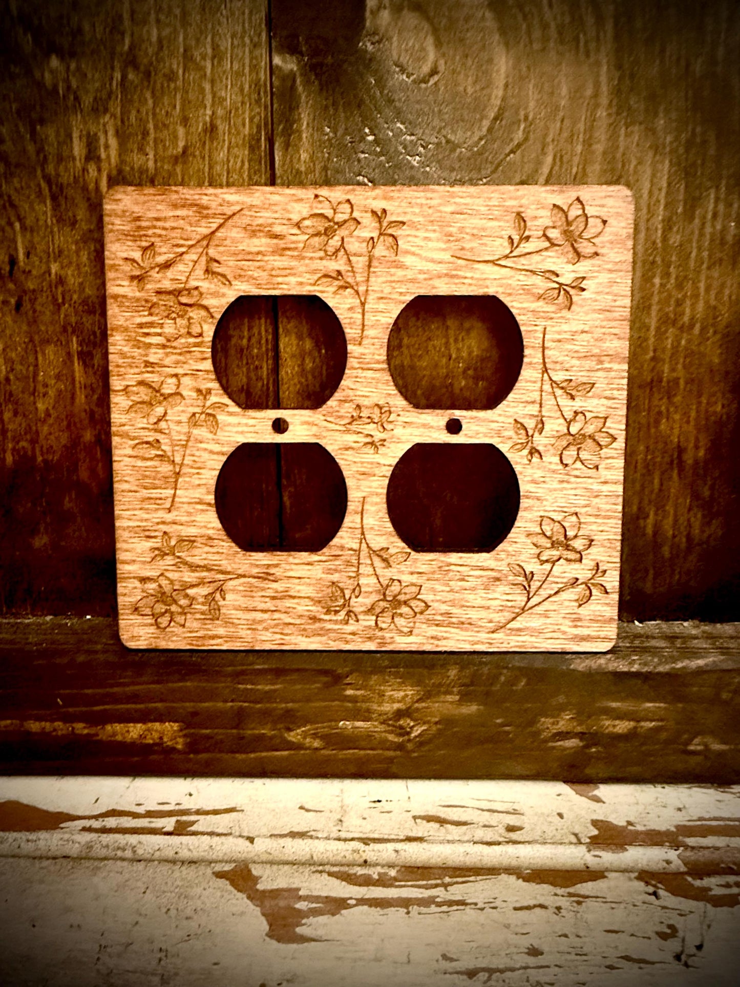 Dogwood Floral Wood Light Switch & Outlet Cover | Decora | 12 Finishes