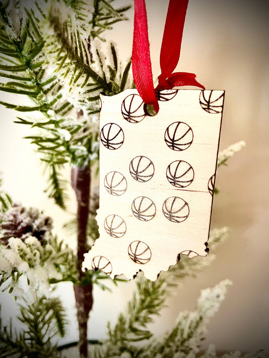Basketball Ornament/Gift Tag - basketball state.  Great basketball gift or coach gift.  Great basketball senior night gift