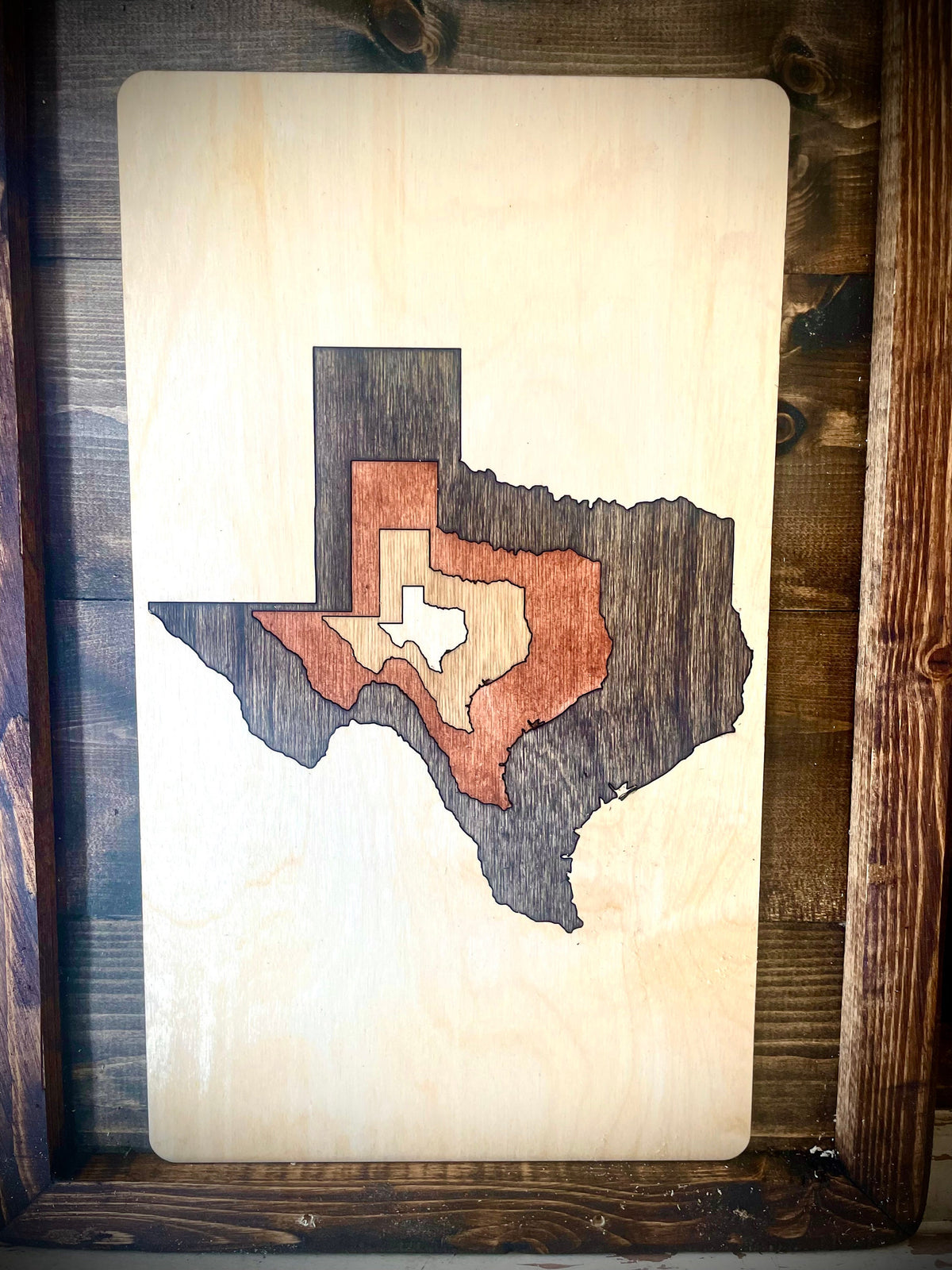 Texas Inlay Art Wood Panel | Table or Wall Art | Multi-Color