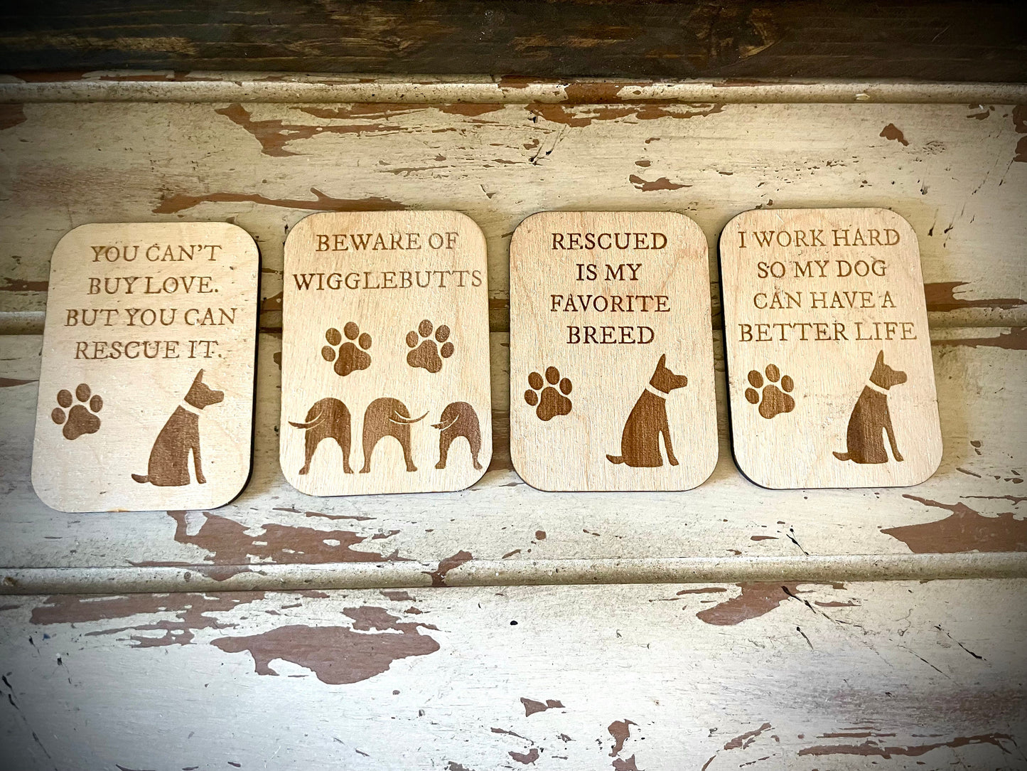 "I Work Hard So My Dog Can Have a Better Life" Funny Dog Wood Fridge Magnet | Funny Gift