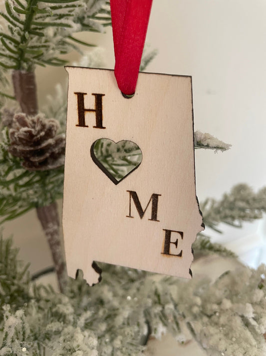 Alabama HOME Wood Ornament & Gift Tag | 12 Finishes | State Pride Gift