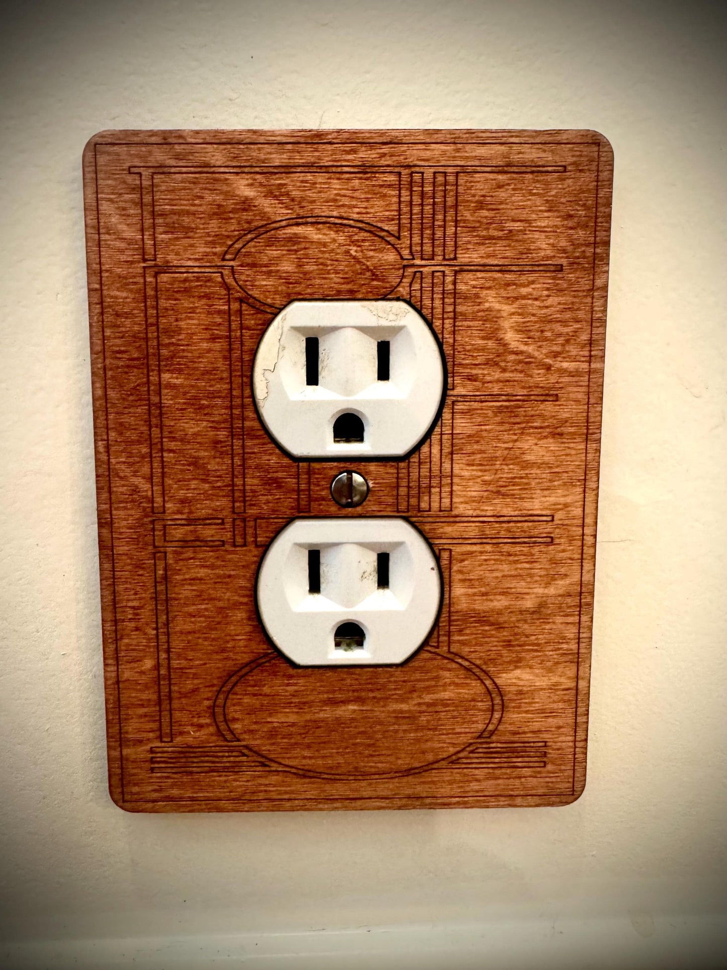 Art Deco light switch, outlet, and decora covers in multiple configurations available in 12 finishes Set E