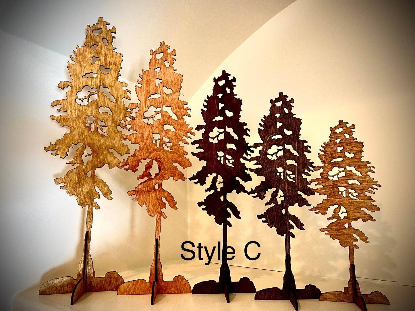 3D Lodgepole Pine Tree Wood Tabletop Decor | 3 Styles, 5 Sizes, 12 Finishes