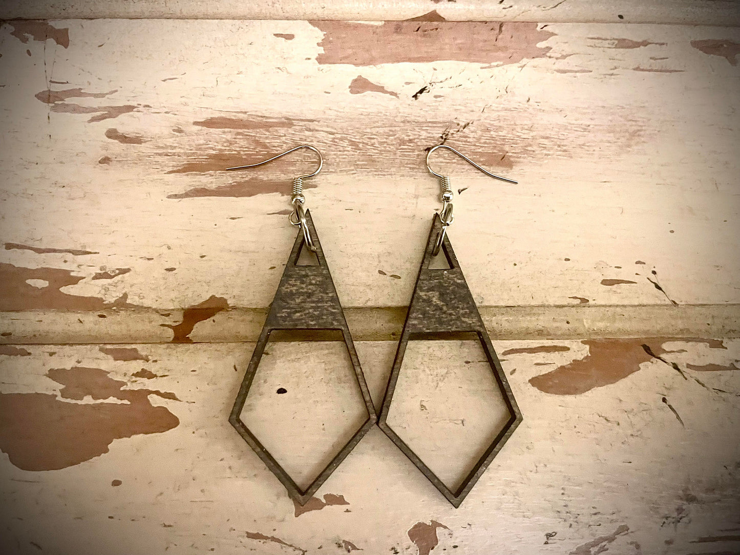 Minimalist Teardrop Wood Dangle Earrings | 3 Sizes, 12 Finishes