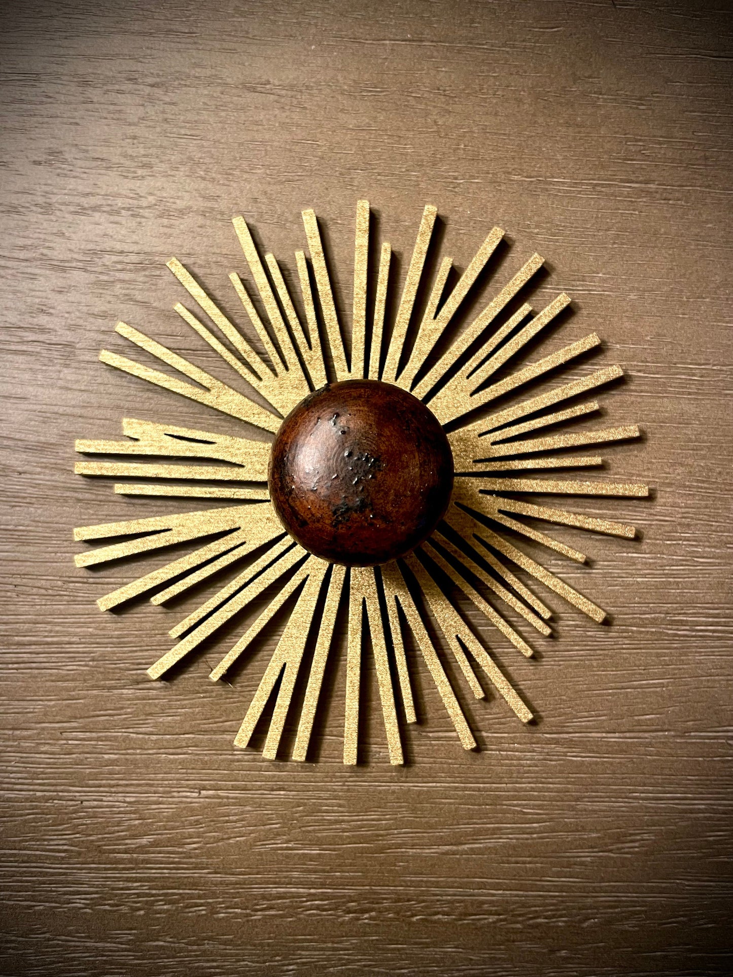 Boho Modern Art Deco Abstract Art Deco wood drawer knob or pull accent in natural or 14 other finishes.  2 pieces. Set AB