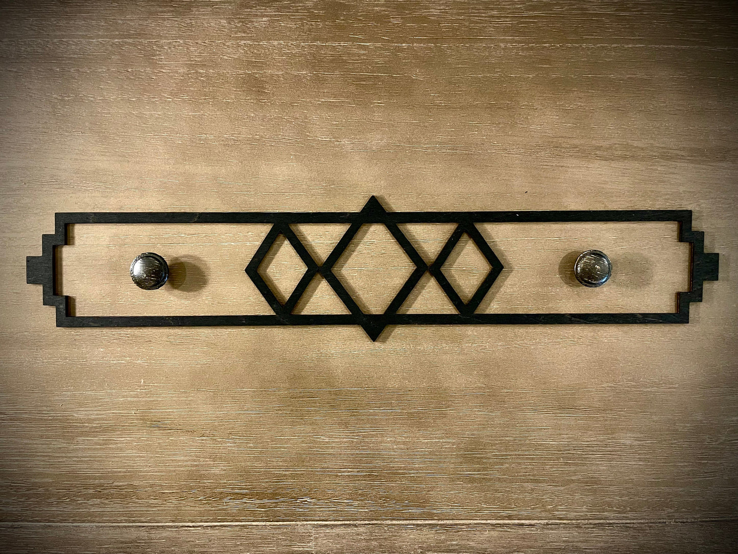 Boho Modern Art Deco Art Deco wood drawer DOUBLE knob accent available in natural or 14 other finishes.  Set N