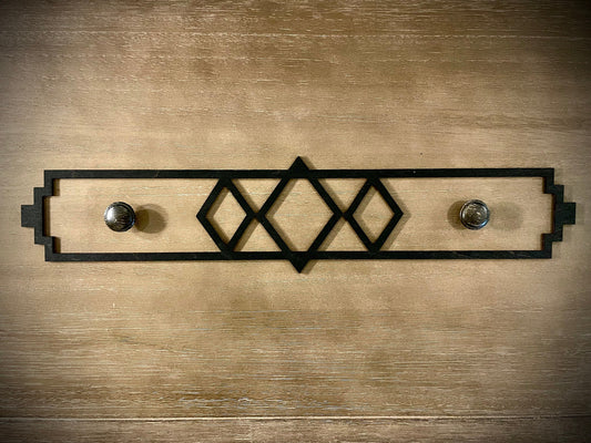 Boho Modern Art Deco Art Deco wood drawer DOUBLE knob accent available in natural or 14 other finishes.  Set N