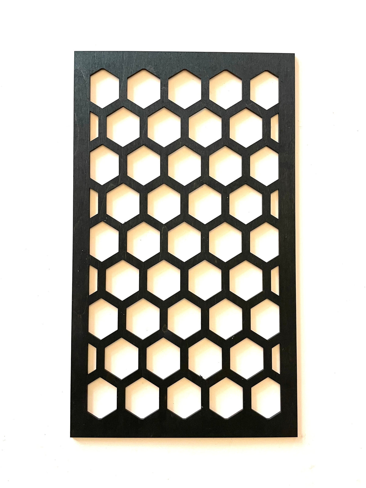 Modern Geometry Wood Wall Art 3-panel set - honeycomb pattern panel view