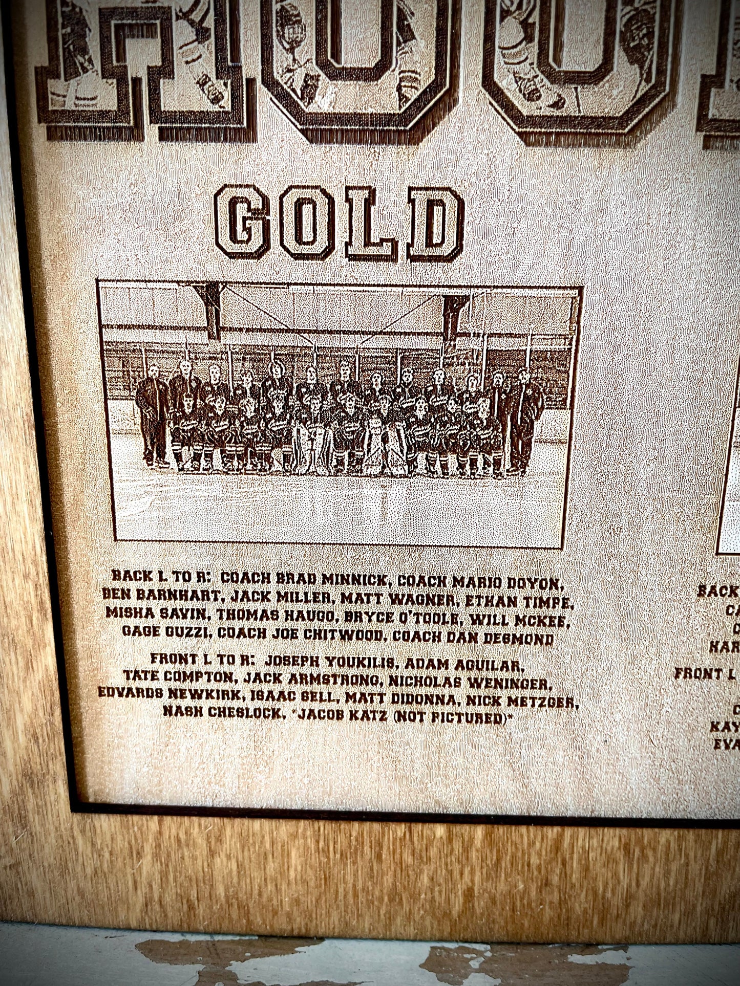 Sports Team Photo Engraved on Wood | Framed with Optional Easel | Individual or Group