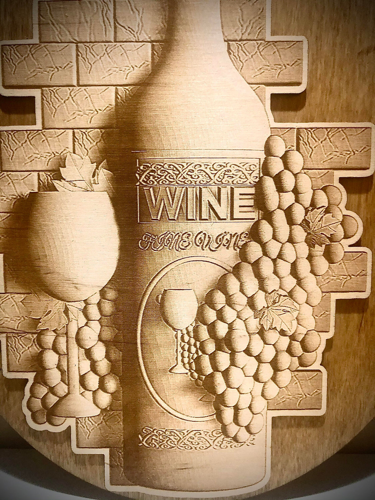 Custom Chateau Wine Bar Sign | 3D Engraved Wood | Bar & Wine Room Decor
