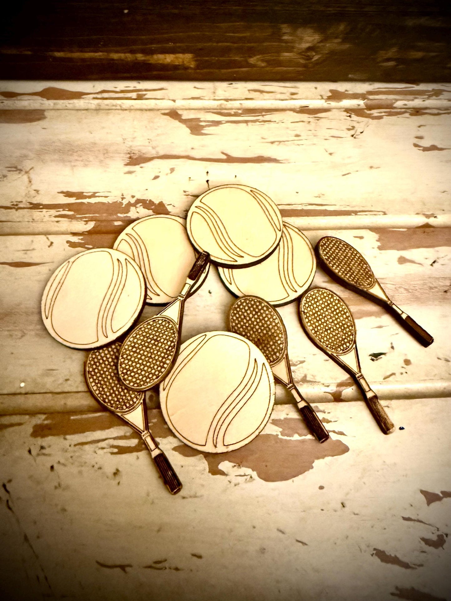 Tic Tac Tennis Wood Game | Laser Engraved | 12 Finishes | Tennis Gift