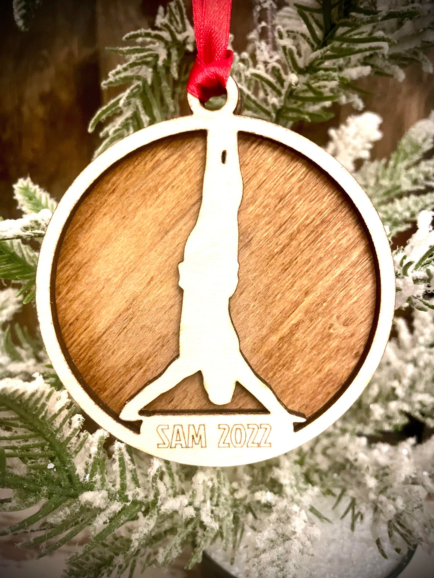 Male Gymnast Personalized 2-Layer Wood Christmas Ornament & Gift Tag | Multiple Finishes | Gymnastics Gift (#17)