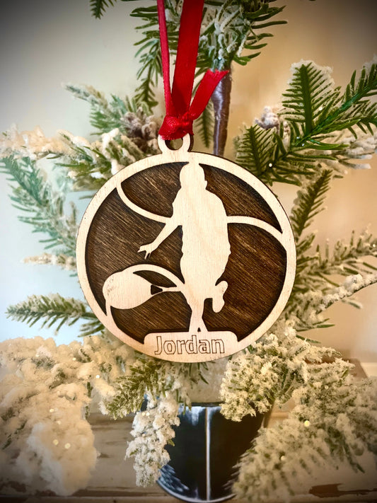 Tennis Player Personalized 2-Layer Wood Christmas Ornament & Gift Tag | Multiple Finishes | Tennis Gift (#4)