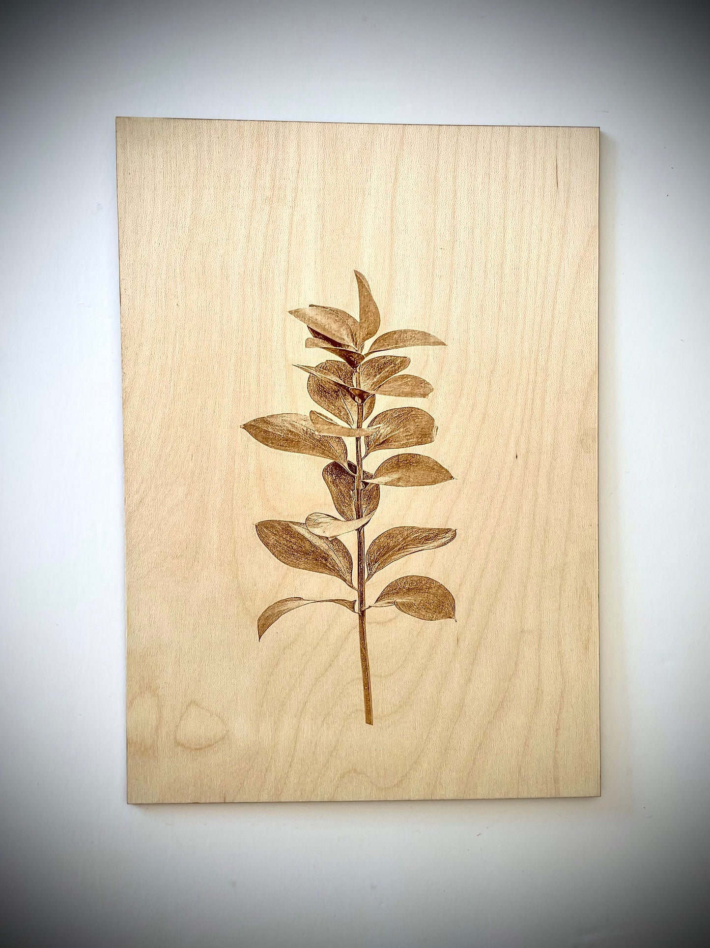Boho Plant & Leaves Laser Engraved Wood Wall Art | 3-Panel Set | Multiple Finishes