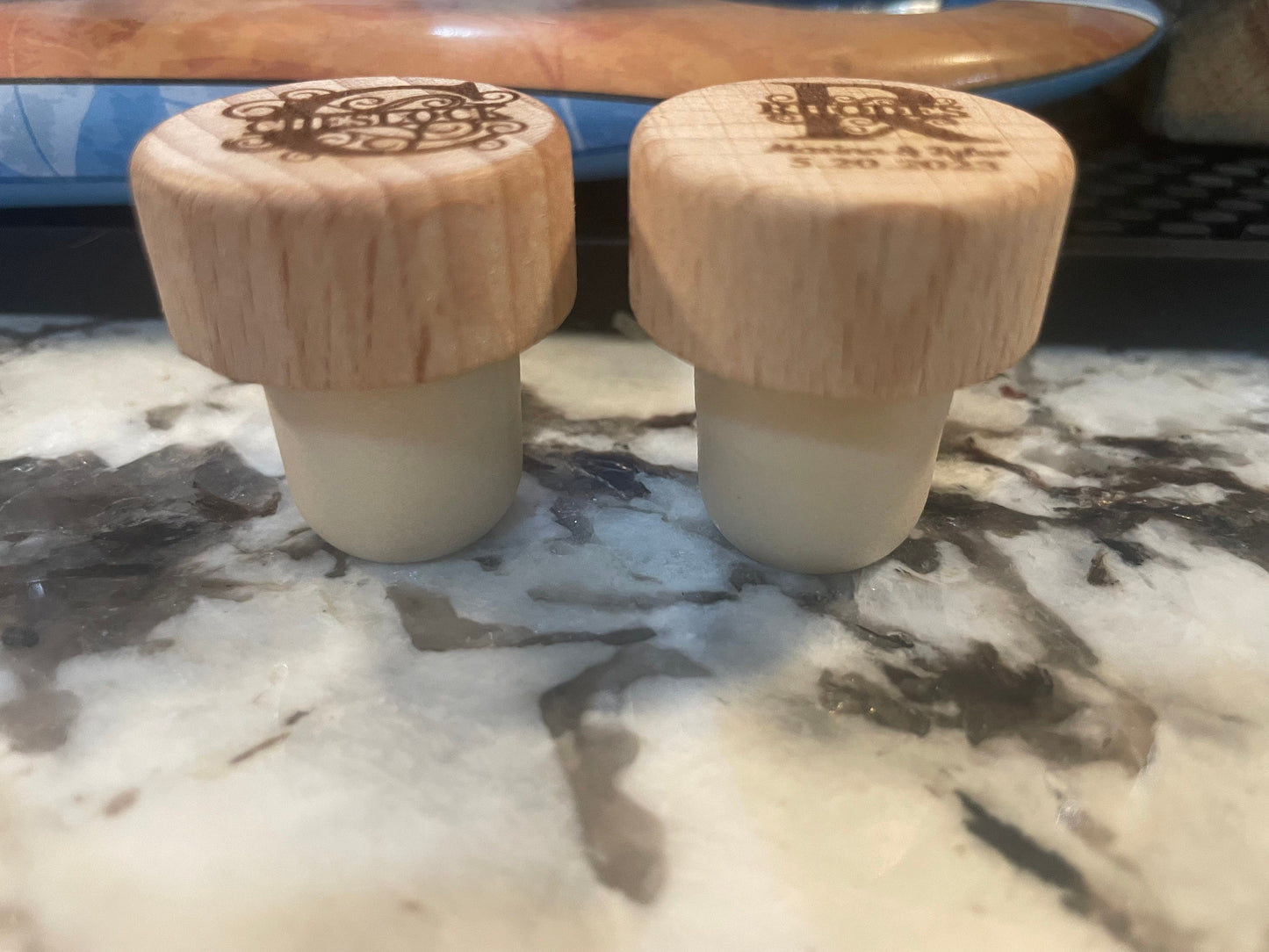 Custom Engraved Wood Wine Bottle Stopper | Personalized Wine Gift