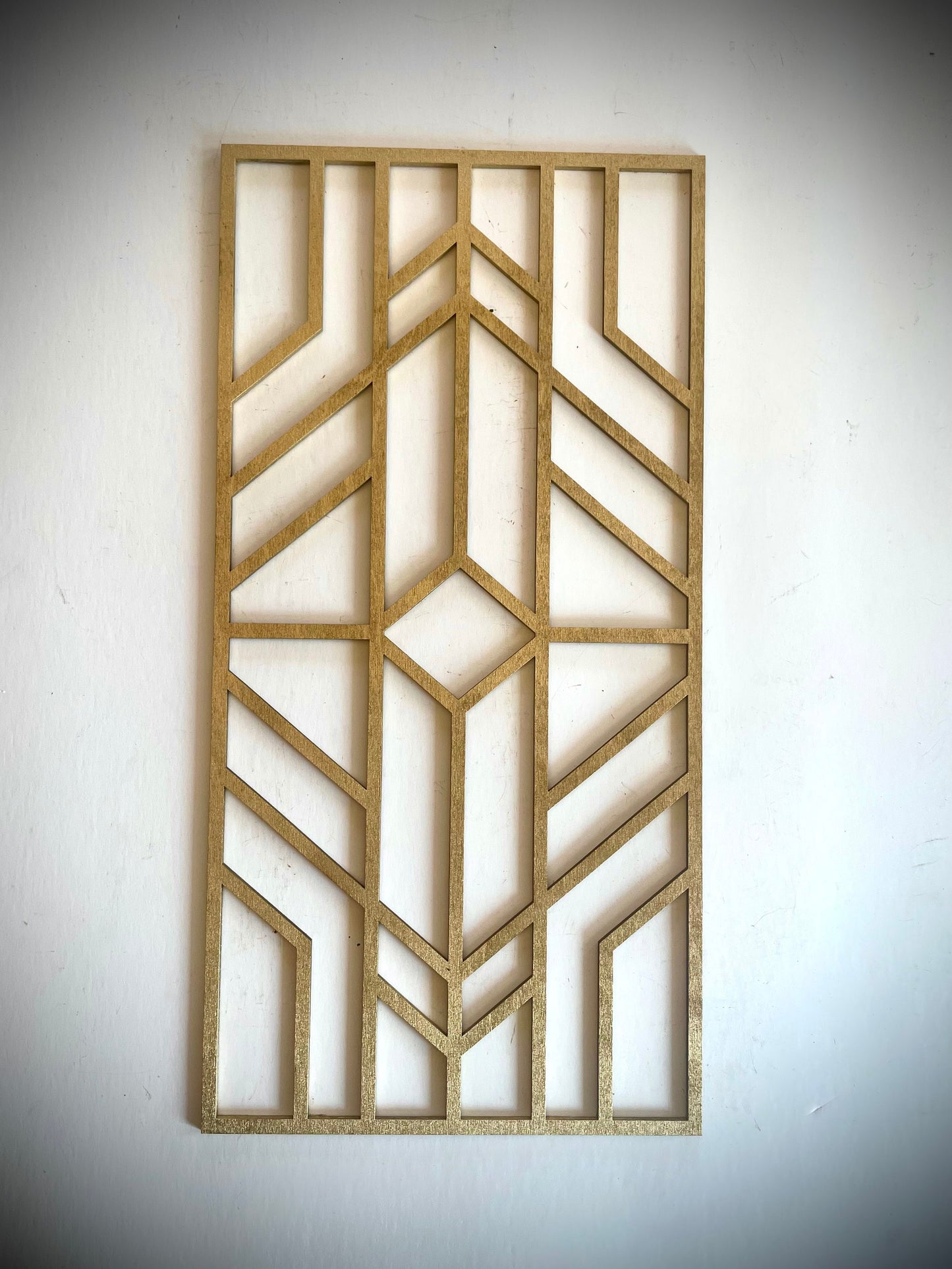 Boho Modern Art Deco Art Deco Geometry wood wall art, 3 panel set, in multiple sizes and finishes, Style U