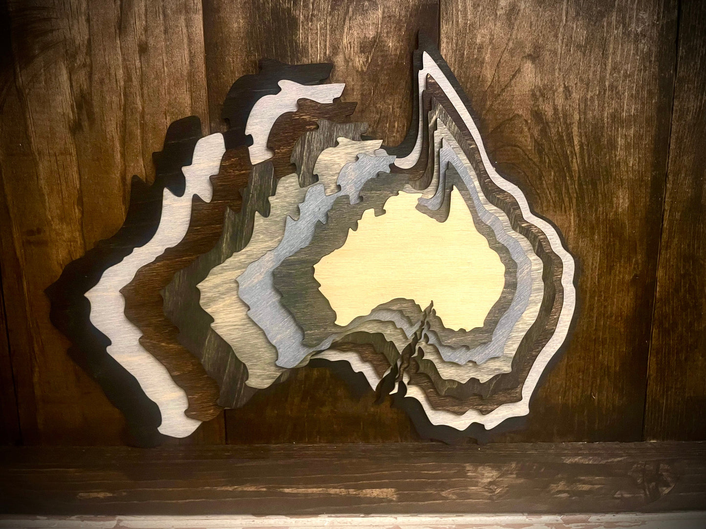 Australia Stacked 3D Wood Table & Wall Art | Multi-Color
