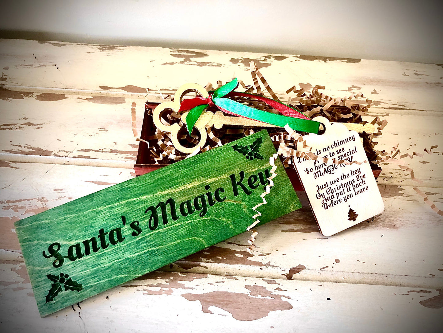 Santa's Magic Key | Heirloom Wood Keepsake Box | Christmas Eve Tradition Gift