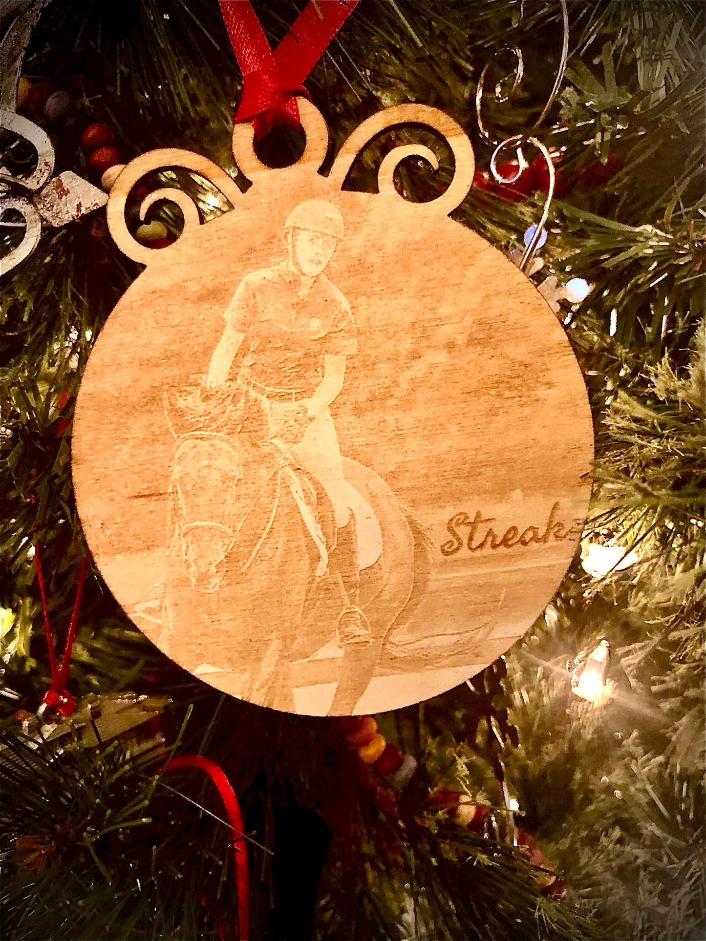 Custom Dog Photo Ornament/Gift Tag with photo of dog, cat, horse, family, kids