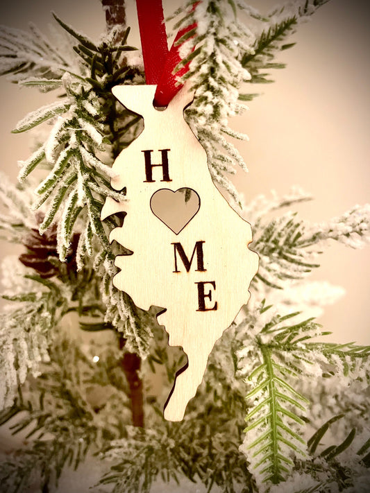 Delmarva Peninsula / Eastern Shore HOME Wood Ornament & Gift Tag | 12 Finishes | State Pride Gift