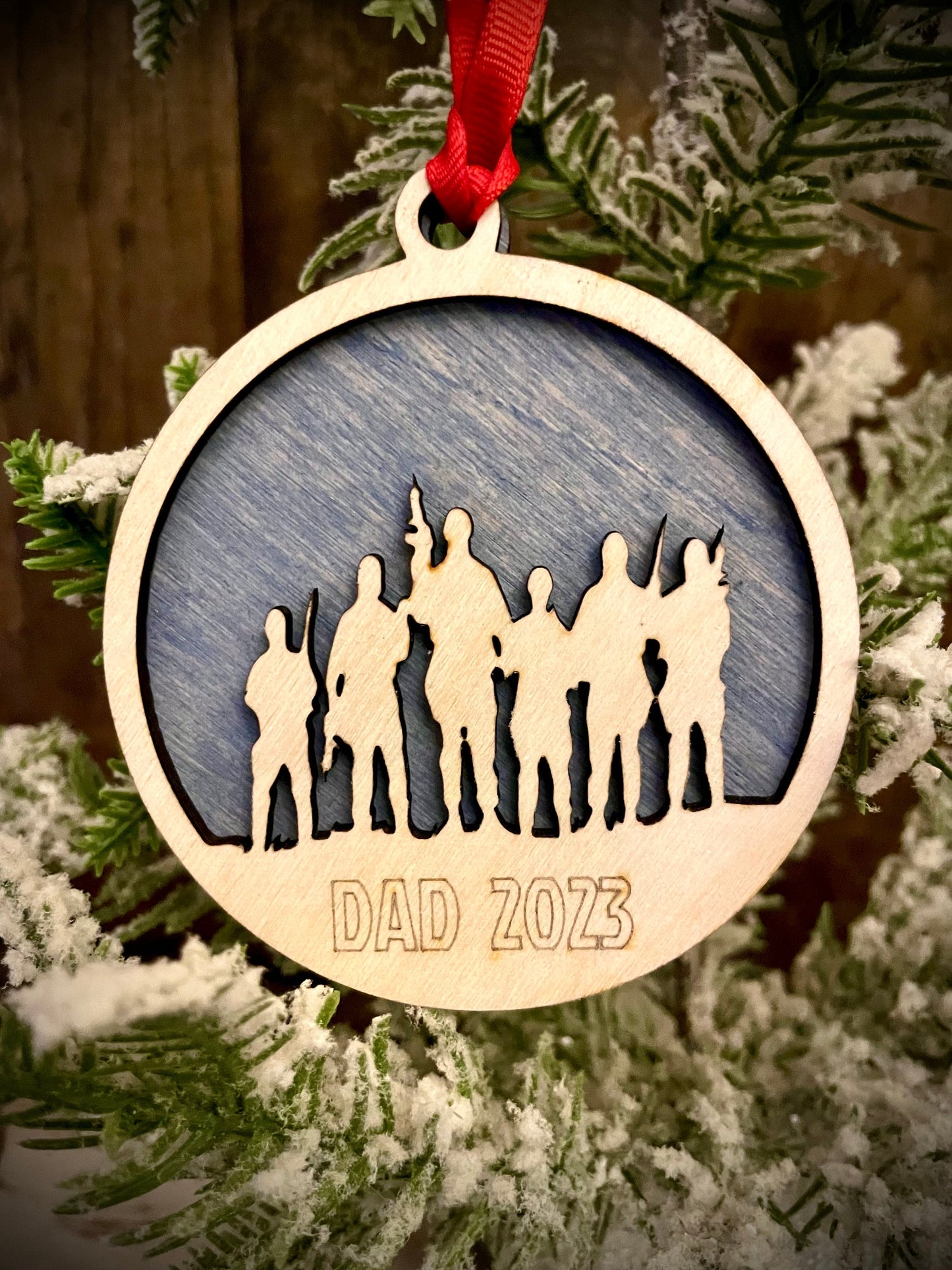 Military Soldier Personalized 2-Layer Wood Christmas Ornament & Gift Tag | Multiple Finishes | Military Gift (#5)