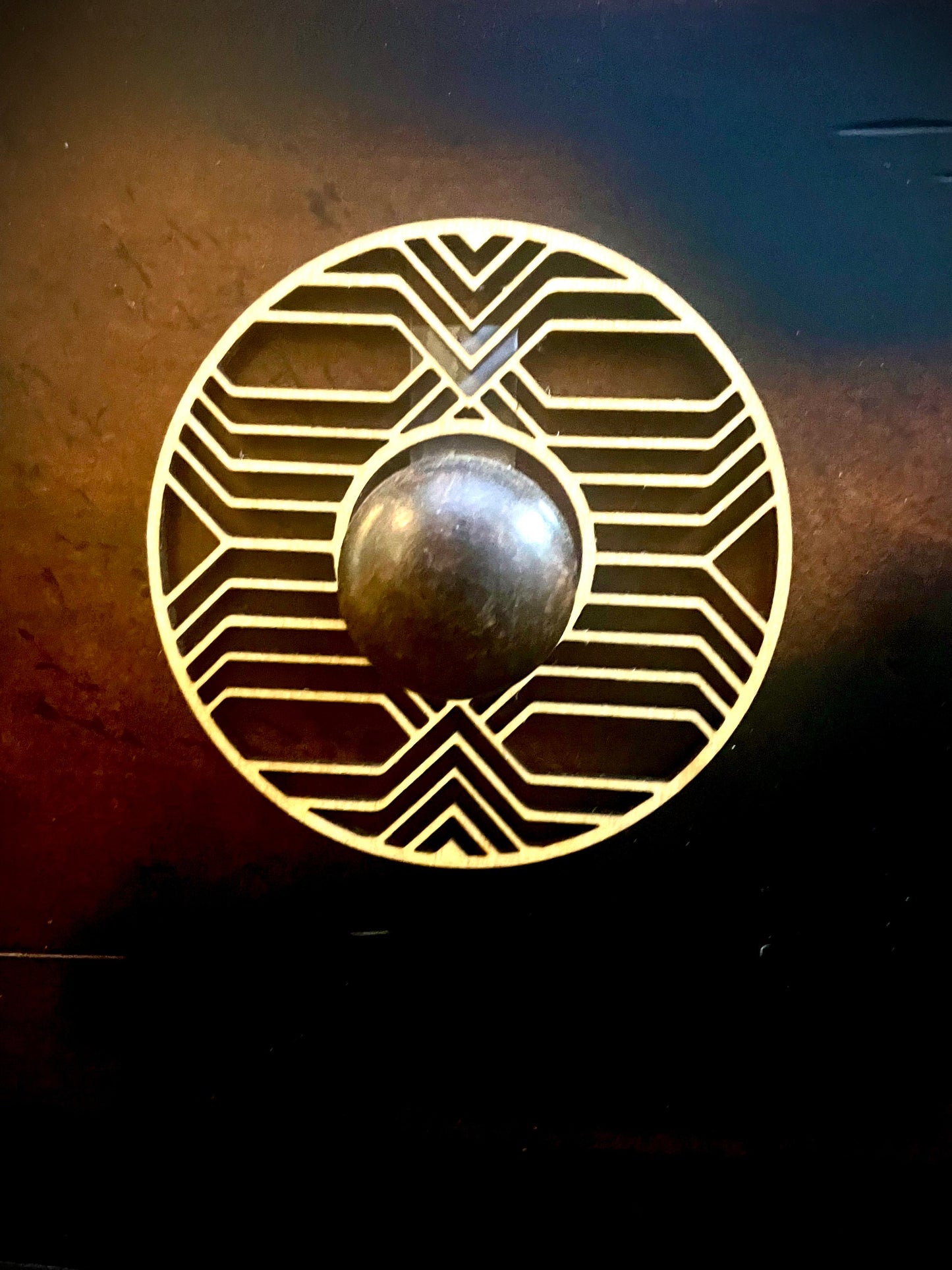 Boho Modern Art Deco Art Deco wood drawer knob or pull accent. Set of 4. Set C