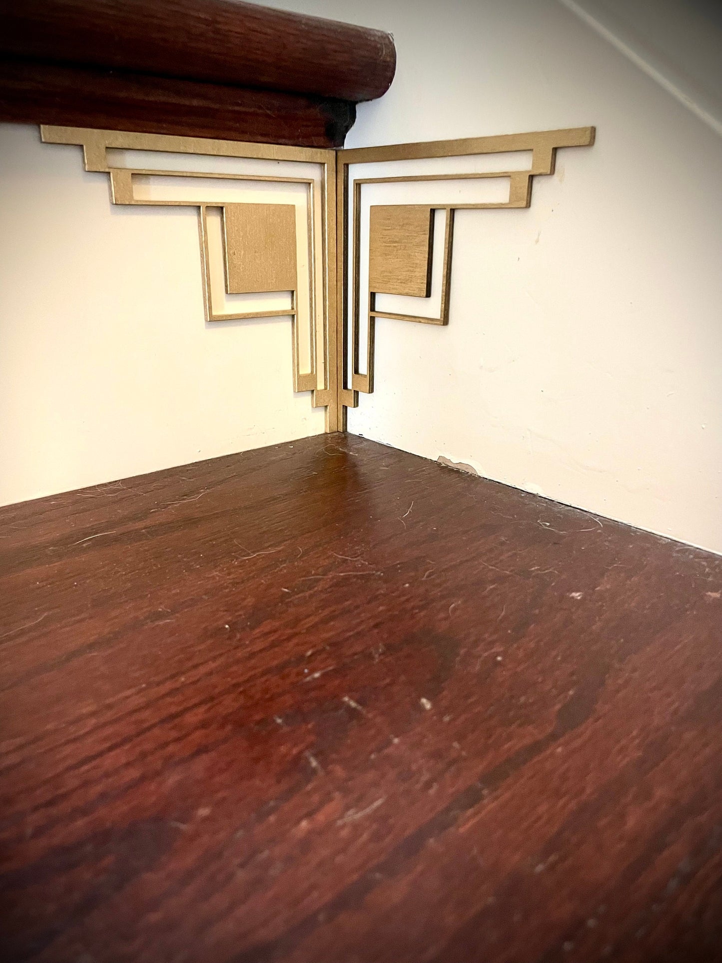 Art Deco art deco staircase corner accents / embellishments (set of 4) available in multiple finishes- style F