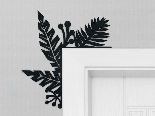 Floral Wood Window & Door Corner Accent & Trim | Set of 2 | Multiple Sizes & Finishes | Style 09