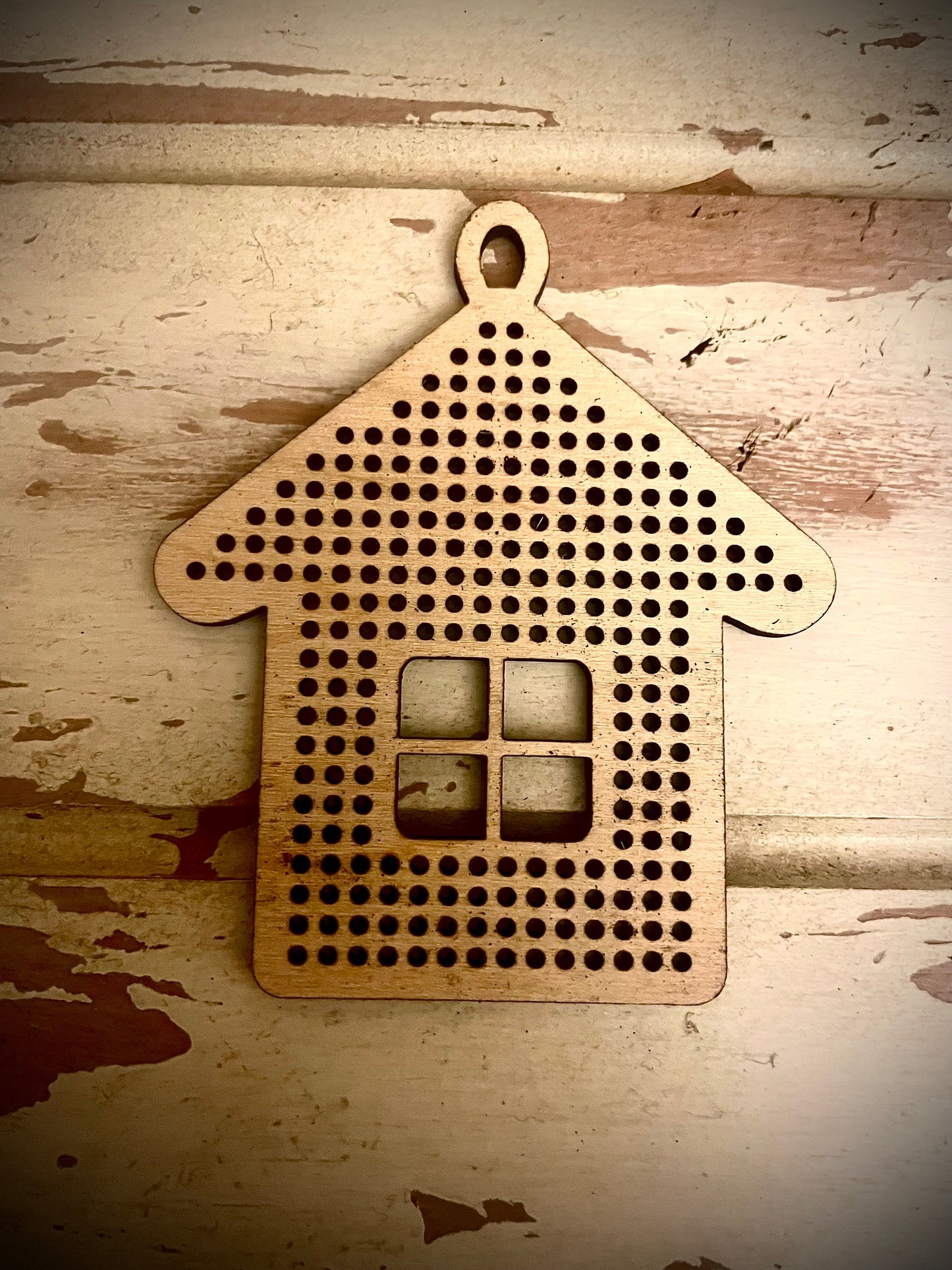 Cross Stitch House Christmas Ornament Wood Blanks | Assorted Quantities
