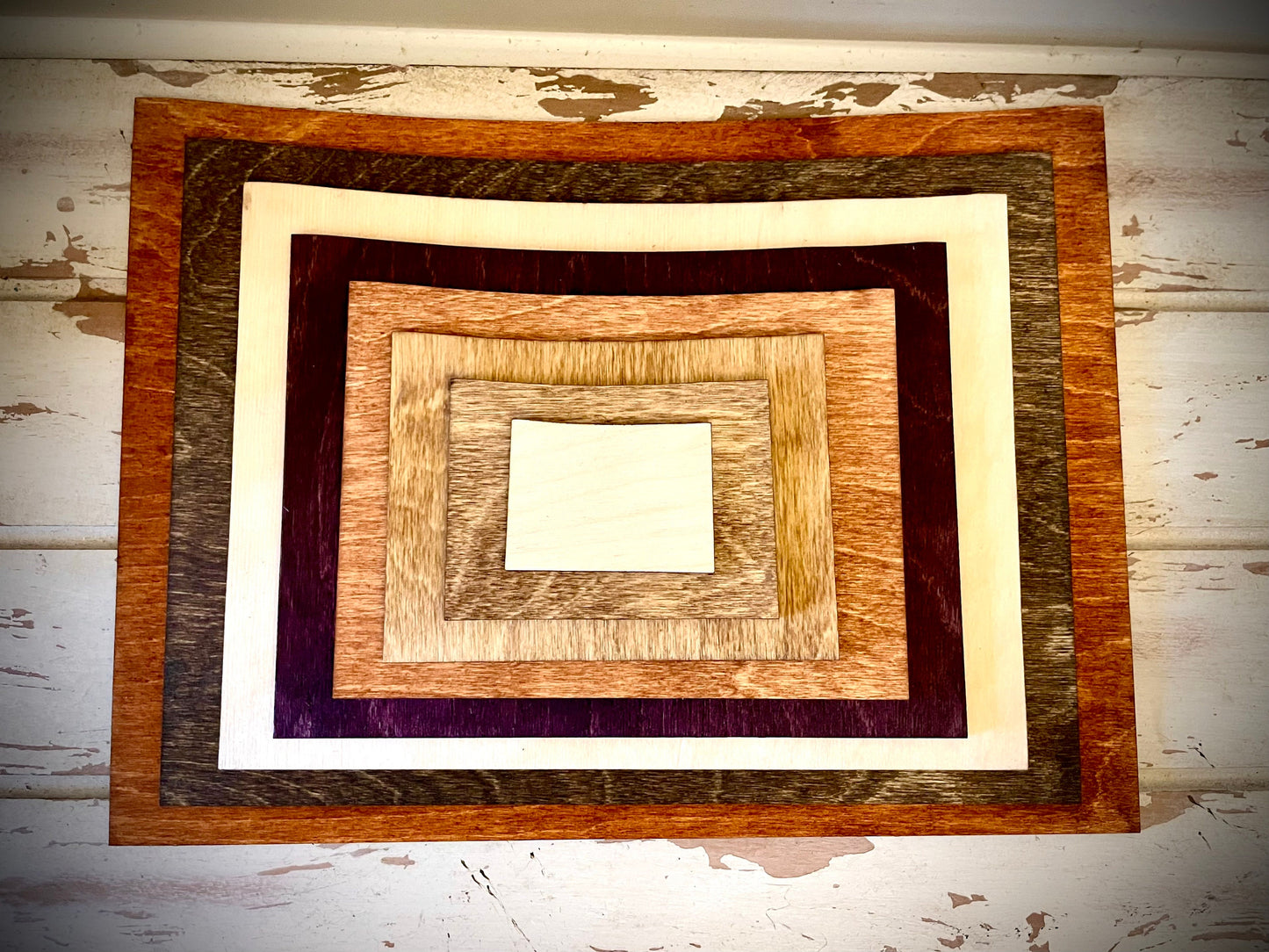 Colorado Stacked State 3D Wood Table & Wall Art | Multi-Color