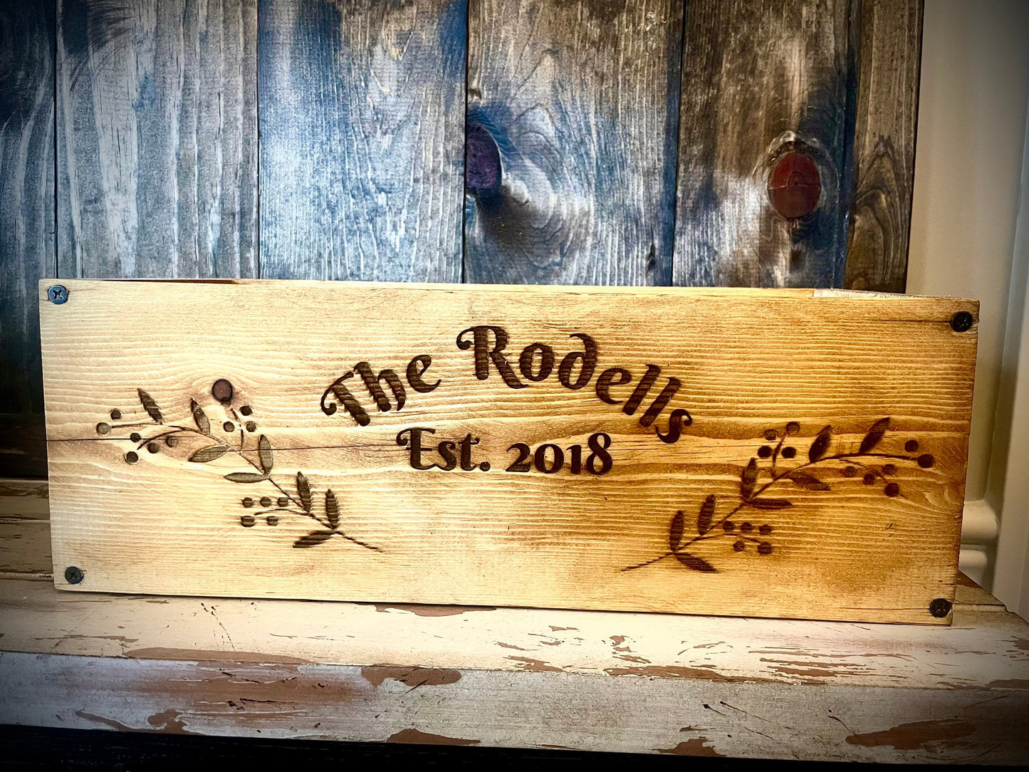 Rustic Wood Flower & Planter Box | Custom Engraving | 2 Sizes | 13 Finishes