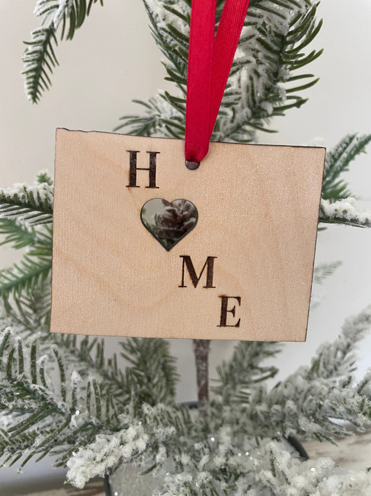 Wyoming HOME Wood Ornament & Gift Tag | 12 Finishes | State Pride Gift