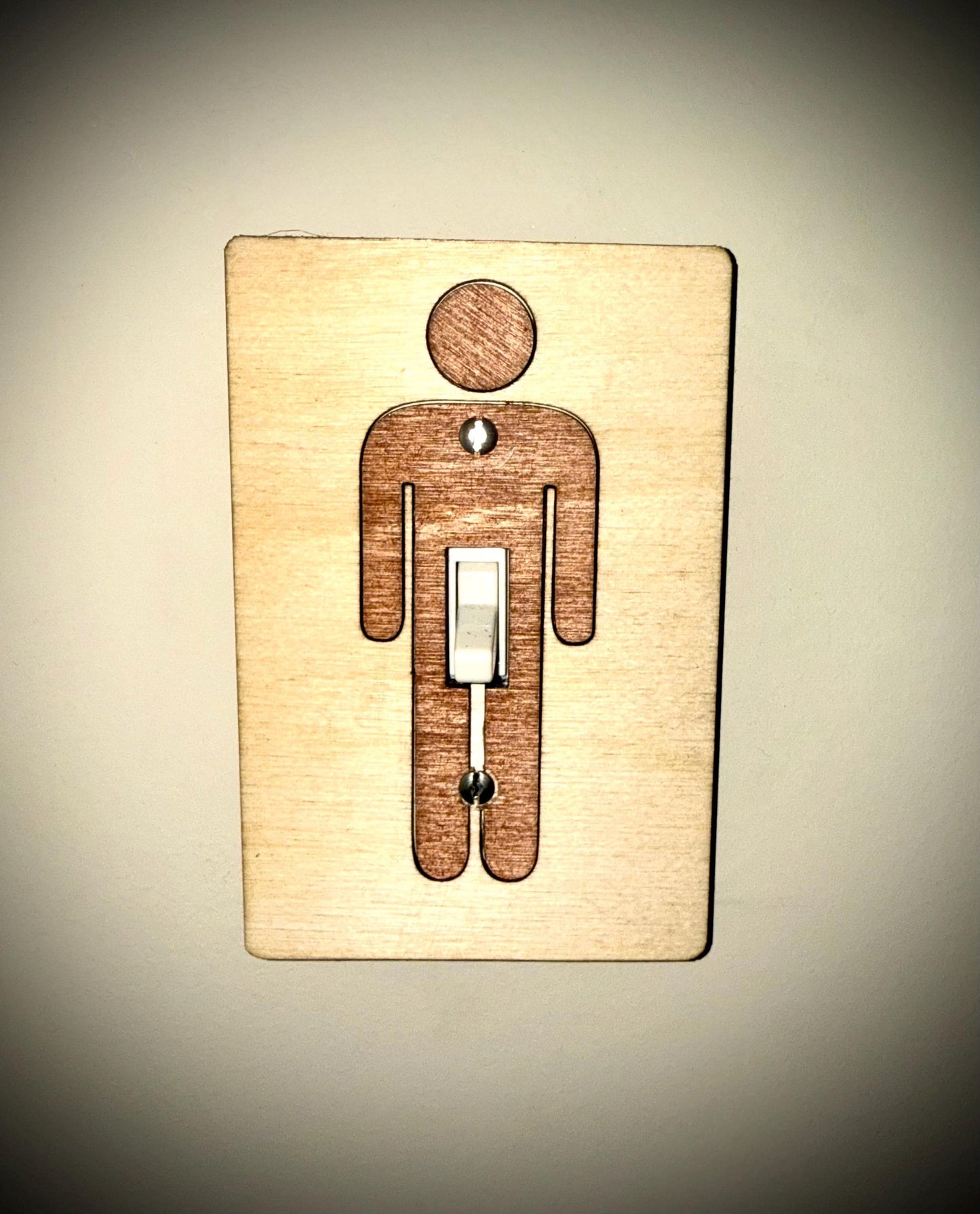 Funny Wood Inlay Single Light Switch Cover | Novelty Home Decor Gift