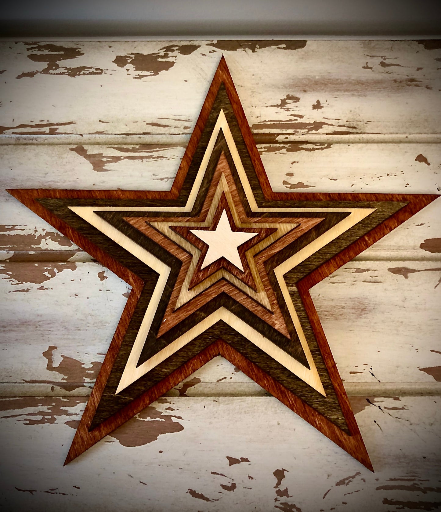 Stacked Stars 3D Wood Table & Wall Art | Multi-Color