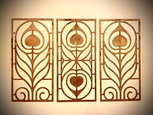 Peacock Feather Wood Wall Art | 3-Panel Set | Multiple Sizes & Finishes