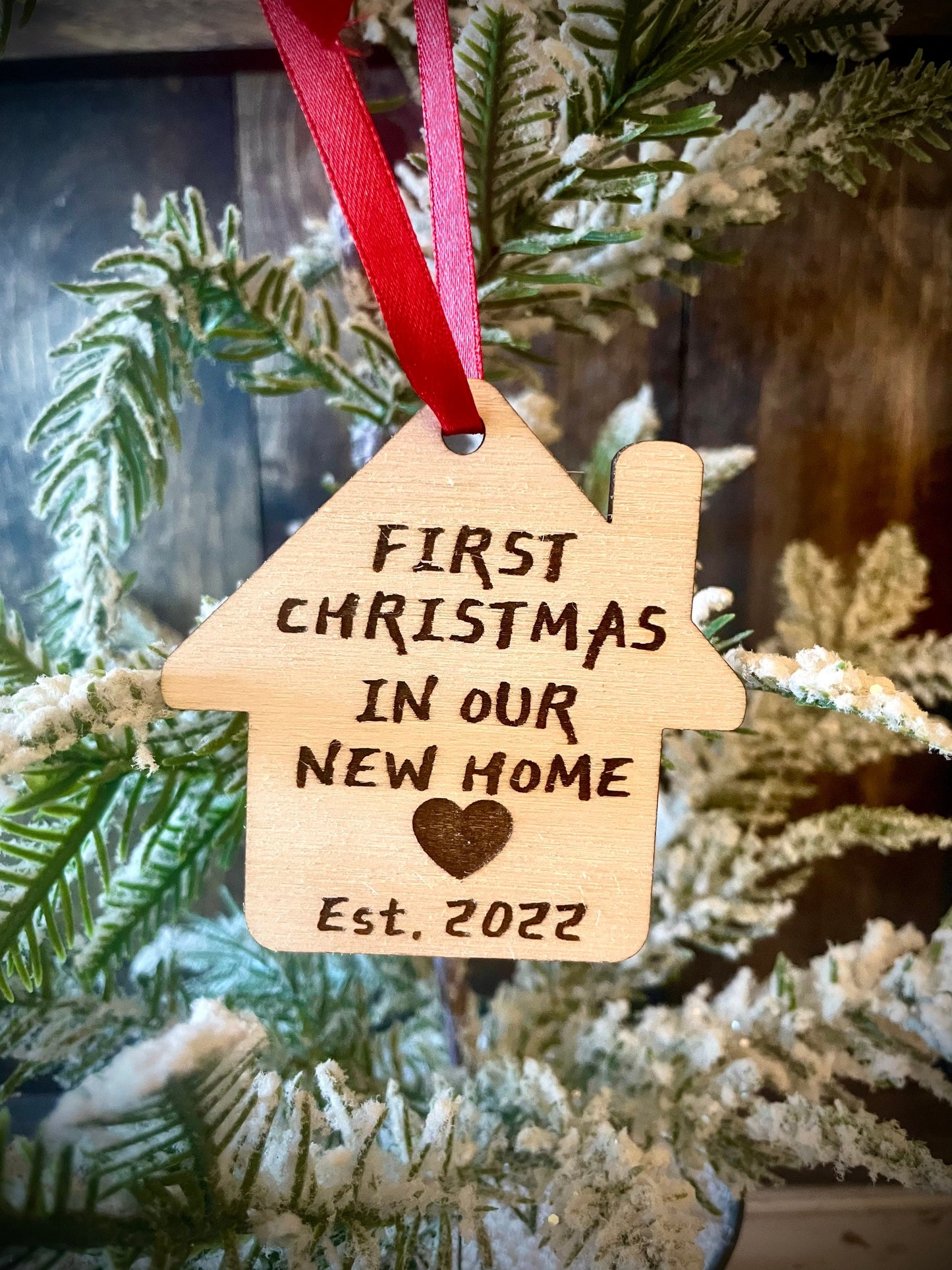 First Christmas in our new home ornament / gift tag can be customized