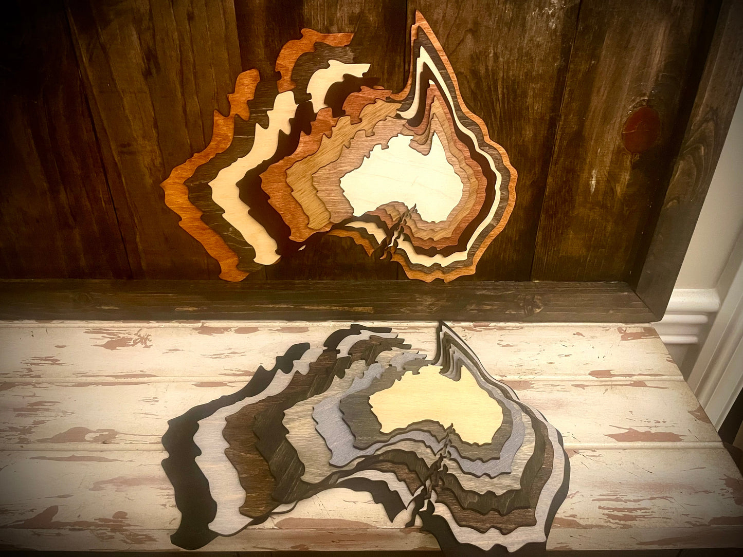 Australia Stacked 3D Wood Table & Wall Art | Multi-Color