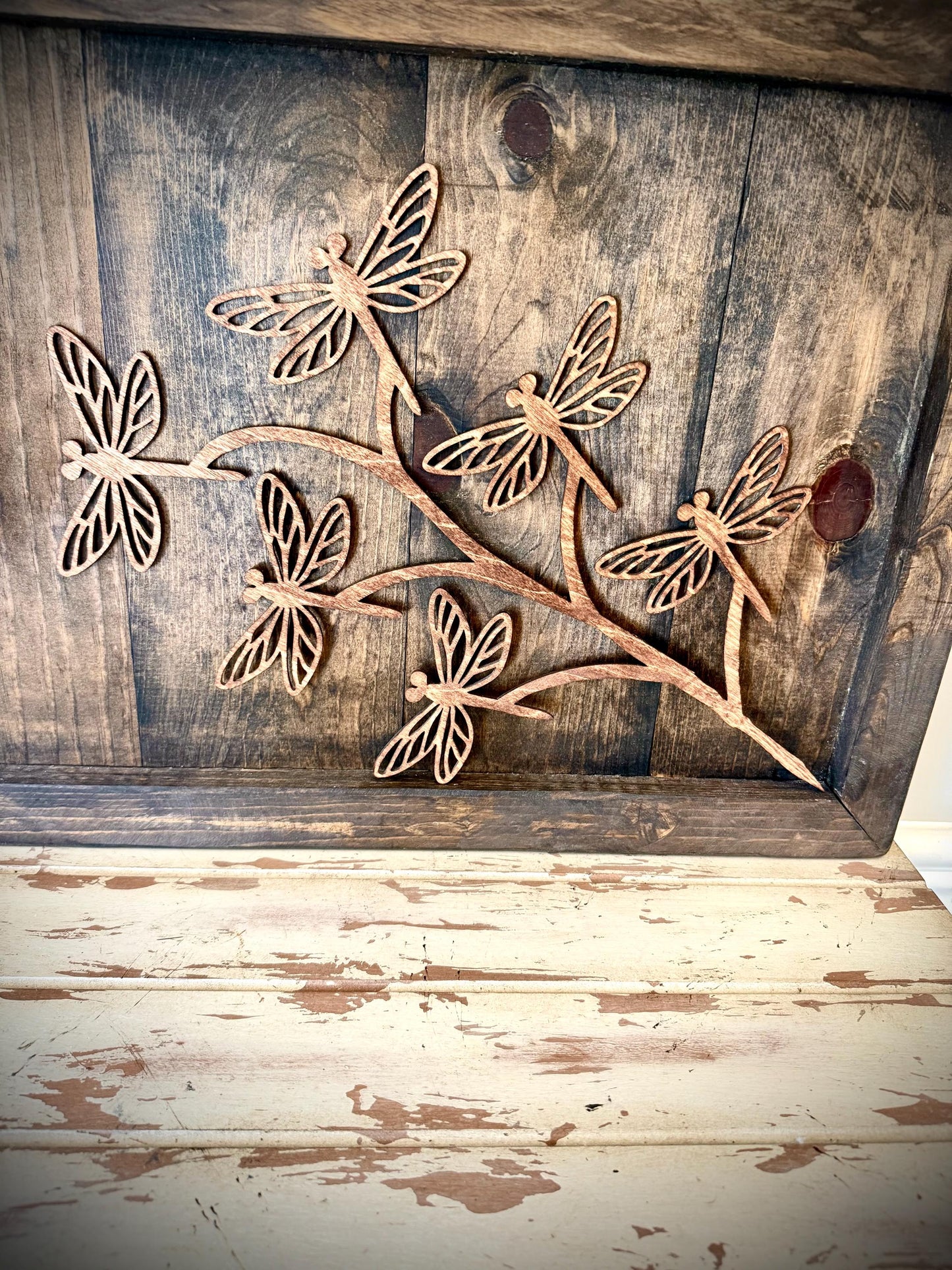 GIANT 18" x 10.5" Dragonfly Boho Indoor Plant Trellis | Multiple Finishes