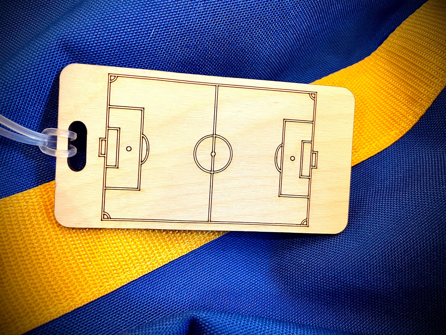 Soccer Field Wood Bag Tag | Personalized Luggage Tag | Custom Soccer Gift