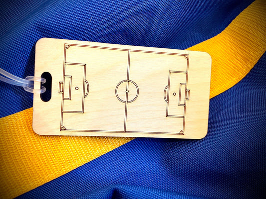 Soccer Field Wood Bag Tag | Personalized Luggage Tag | Custom Soccer Gift