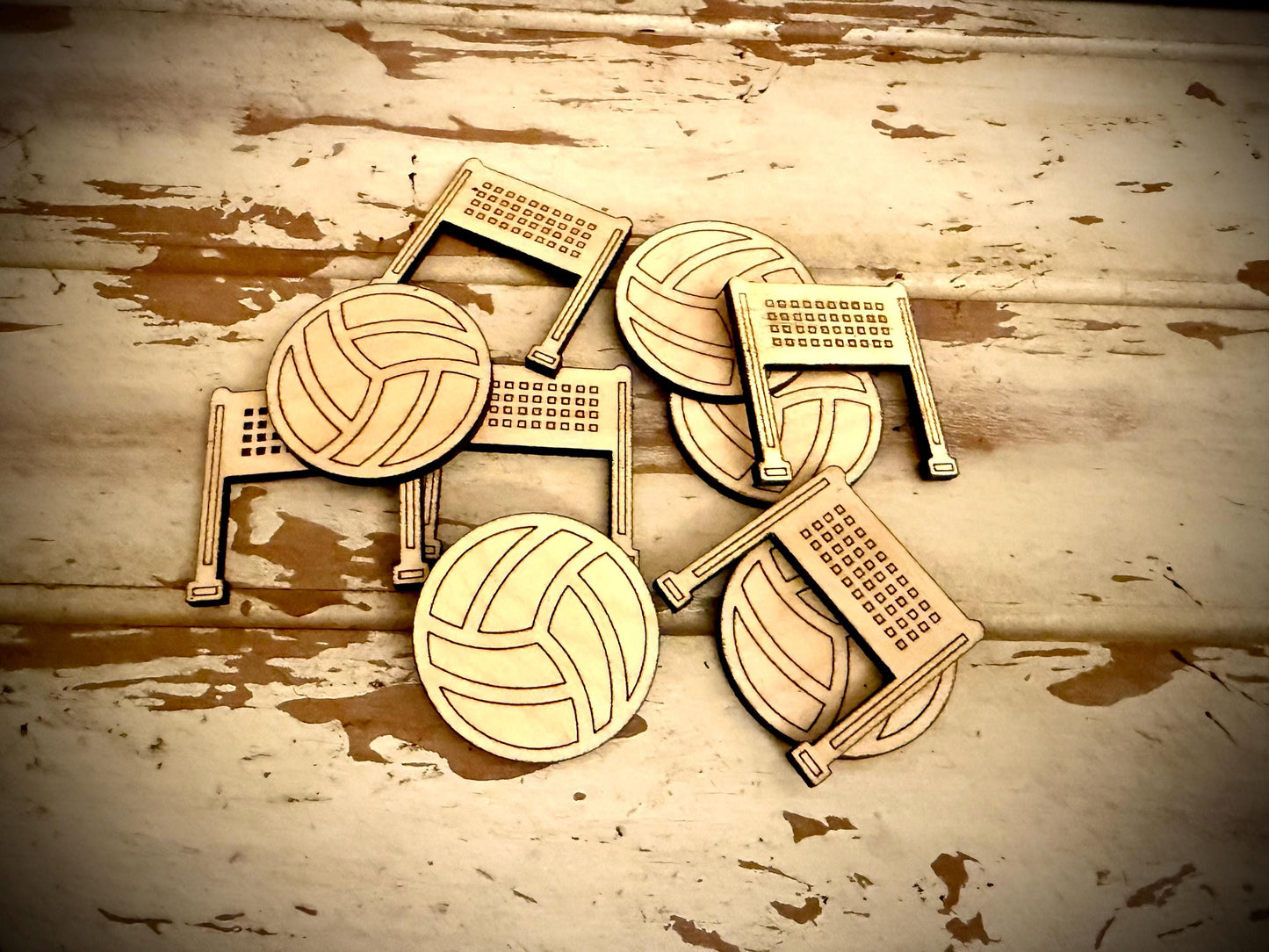 Tic Tac Volleyball Wood Game | Laser Engraved | 12 Finishes | Volleyball Gift