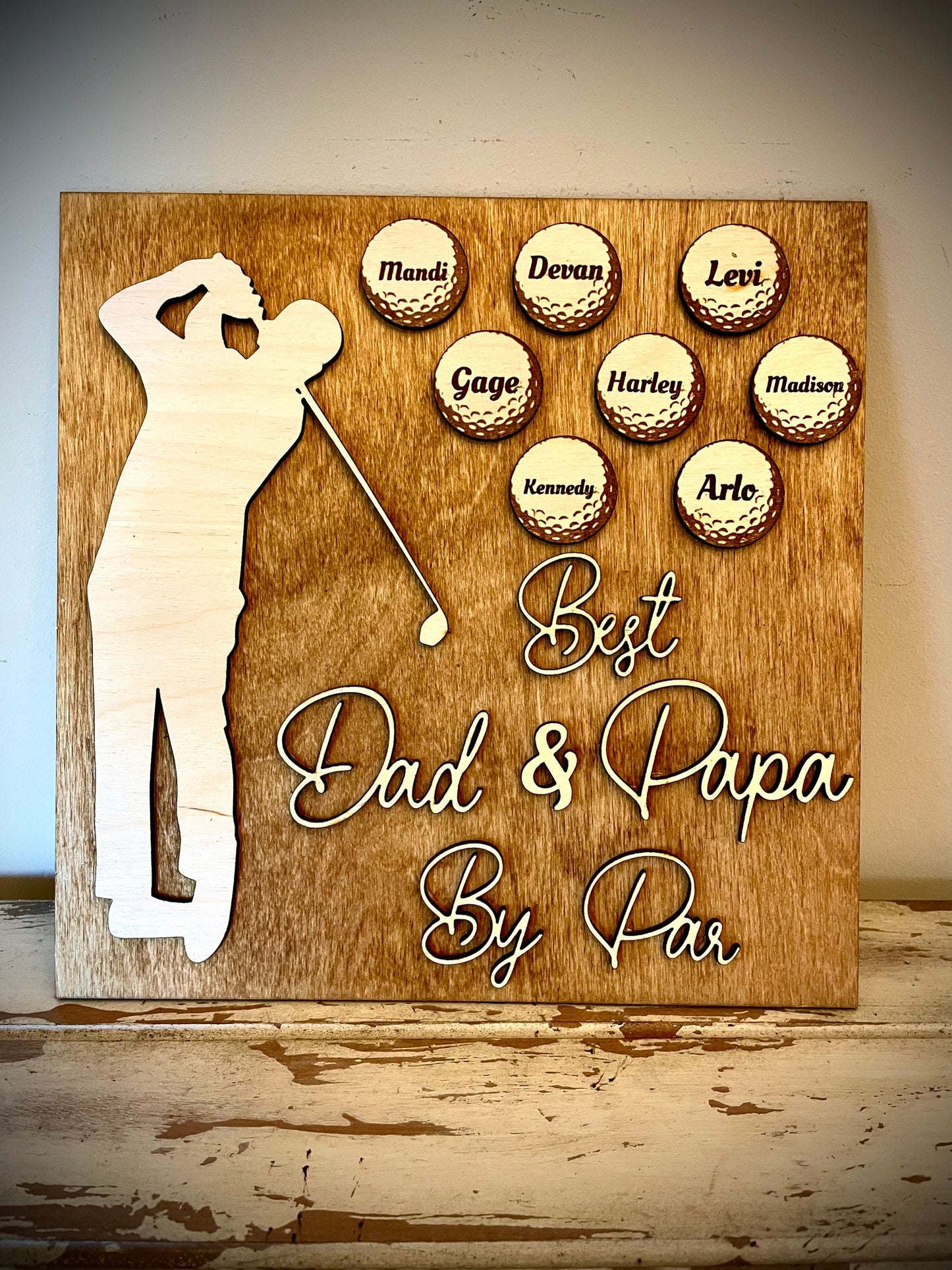 Custom Golf Wood Plaque | Father's Day, Birthday & Christmas Gift