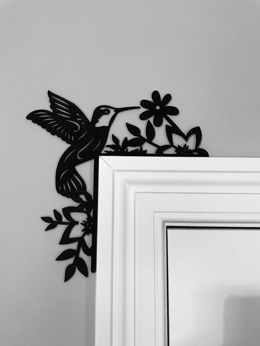 Hummingbird Wood Window & Door Corner Accent & Trim | Set of 2 | Multiple Sizes & Finishes | Style 02