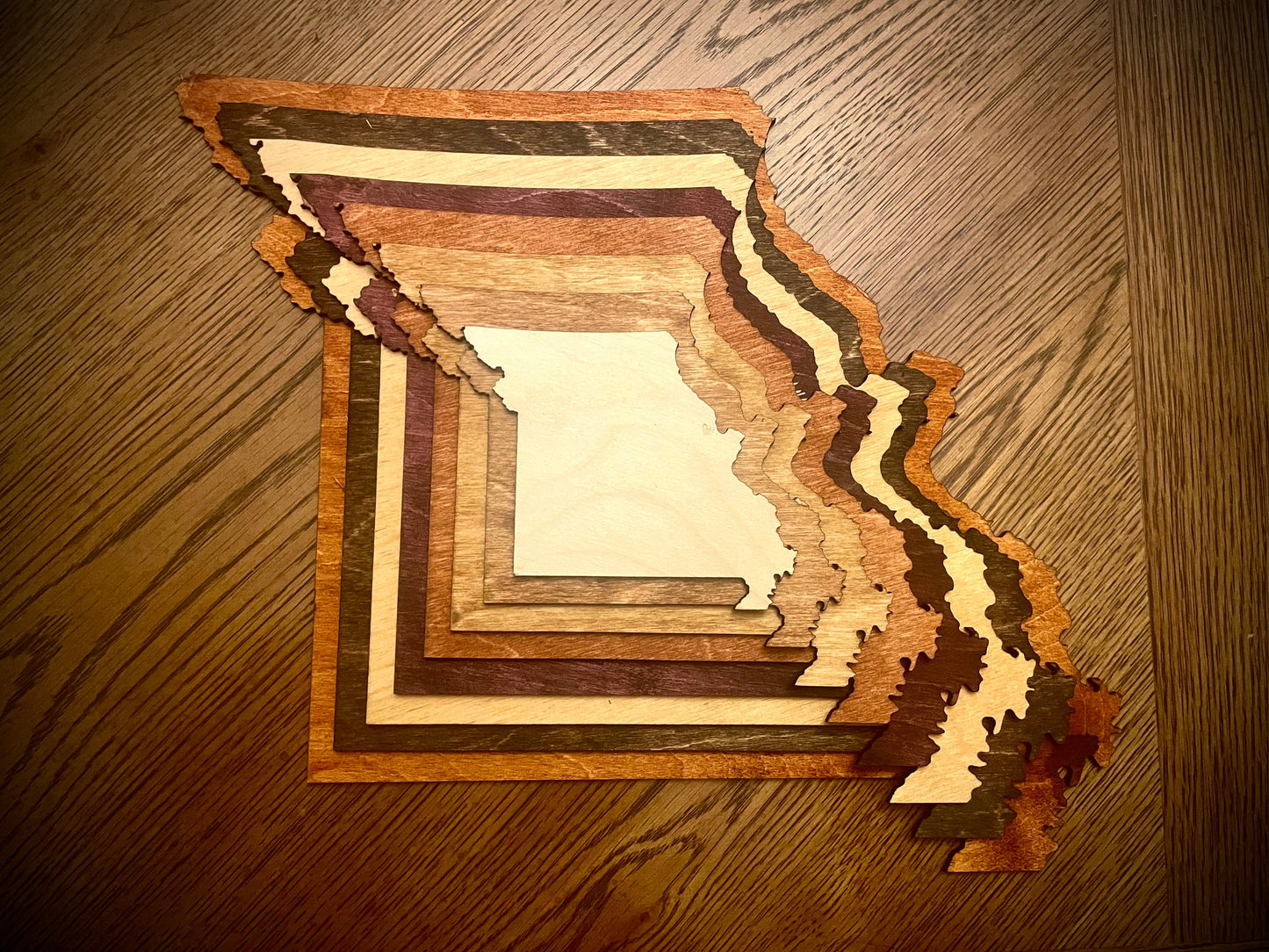 Missouri Stacked State 3D Wood Table & Wall Art | Multi-Color