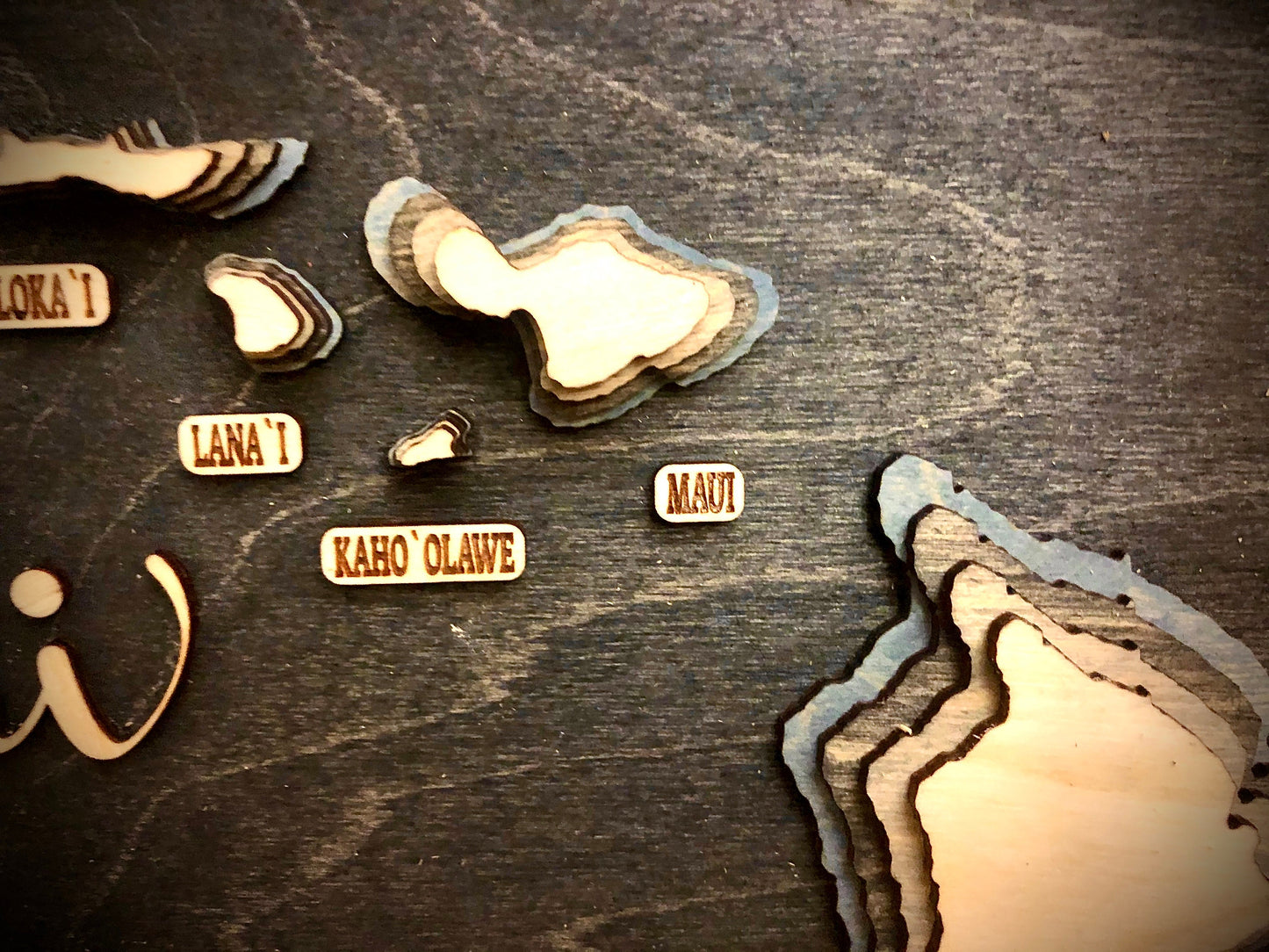 Hawaii Stacked State 3D Wood Table & Wall Art | Multi-Color