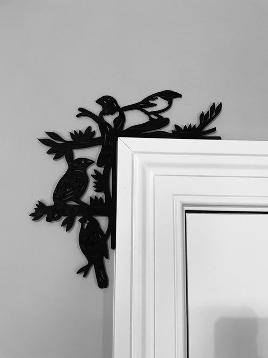 Chickadee Wood Window & Door Corner Accent & Trim | Set of 2 | Multiple Sizes & Finishes | Bird Set 05