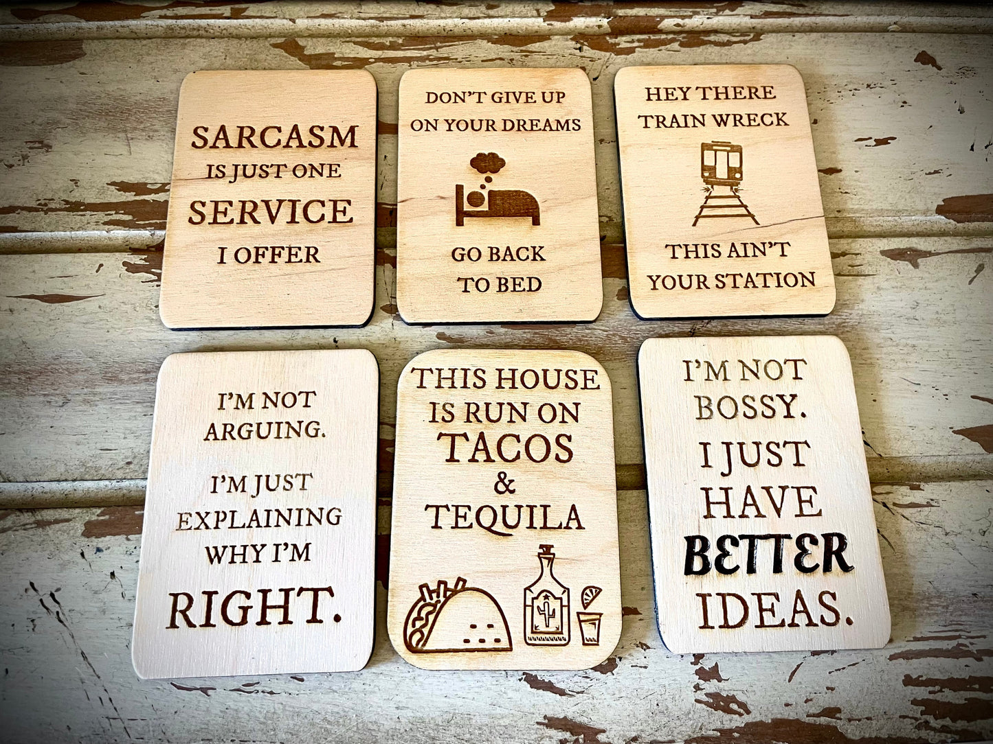 "I'm Not Bossy — I Just Have Better Ideas" Funny Wood Fridge Magnet | Funny Gift